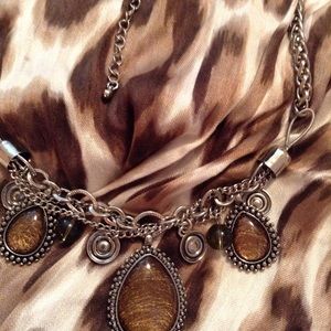 Chico’s Necklace Leopard Teardrops